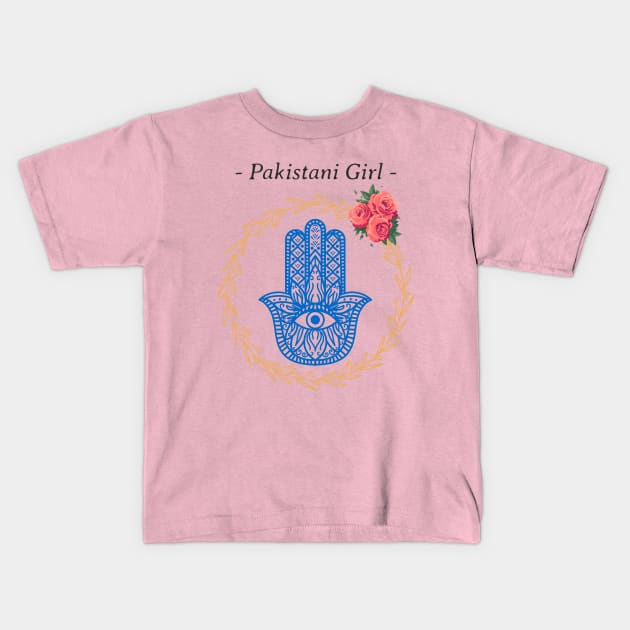 Pakistani Girl Pakistan Hamsa Kids T-Shirt by Tip Top Tee's